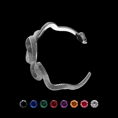 Customized Silver Coiled Snake Bracelet Details 01
