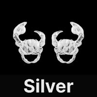 Crab Earrings Silver