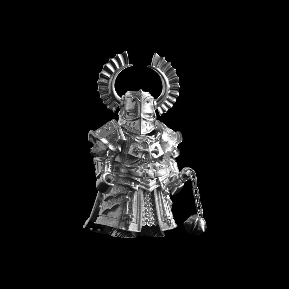 Customized Silver Crusader Figurine Details01