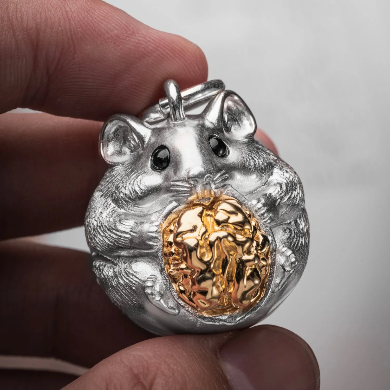 Customized Silver Hamster Bell Details04