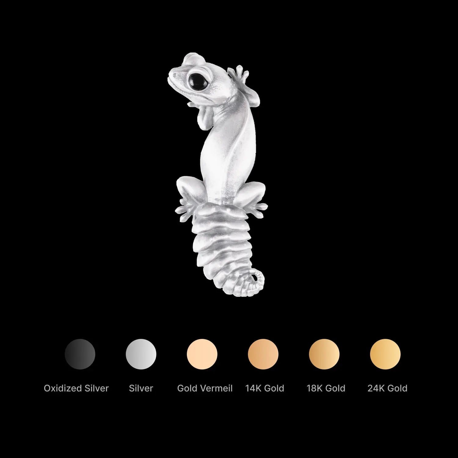 Knob Tail Gecko Brooch Silver