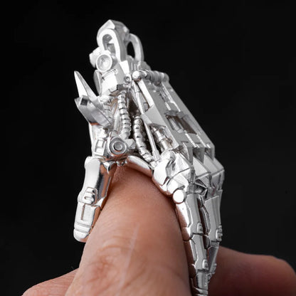 Customized Silver Mechanical Hand Pendant Left Details 04