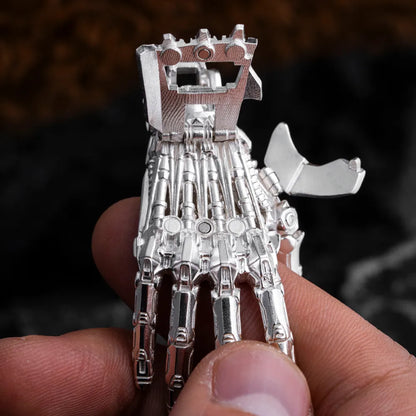 Customized Silver Mechanical Hand Pendant Right Details 03