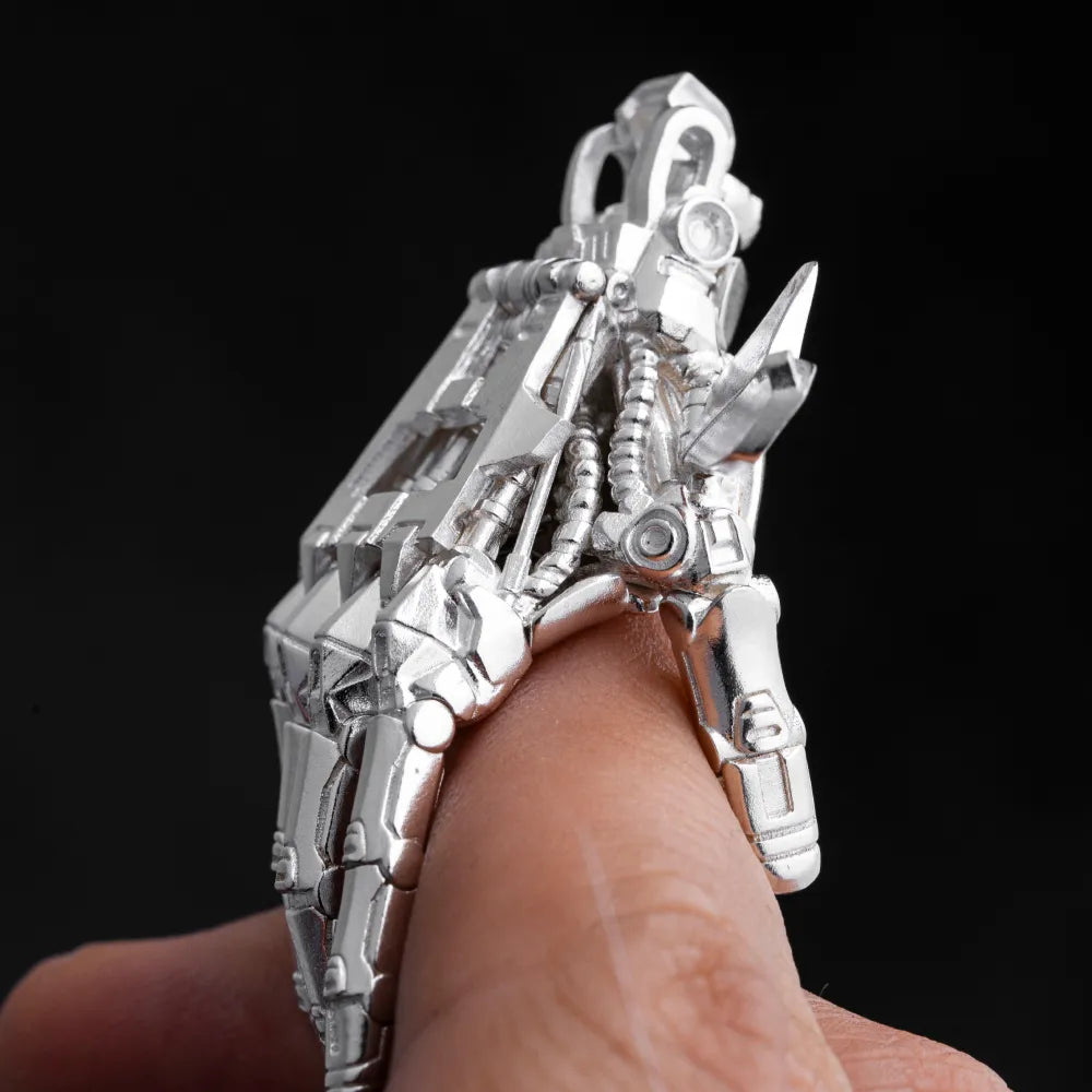 Customized Silver Mechanical Hand Pendant Right Details 04