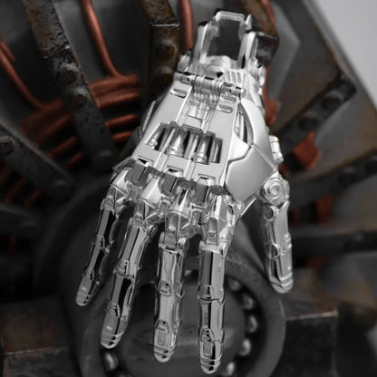 Customized Silver Mechanical Hand Pendant Right Details 05