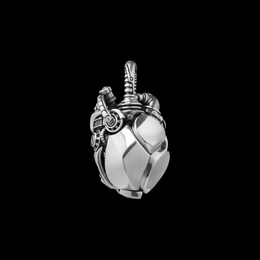Customized Silver Mechanical Heart Pendant