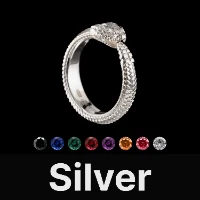 Ouroboros Ring Silver & Gemstone