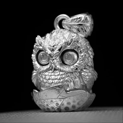 Customized Silver Owl Fidget Pendant 02