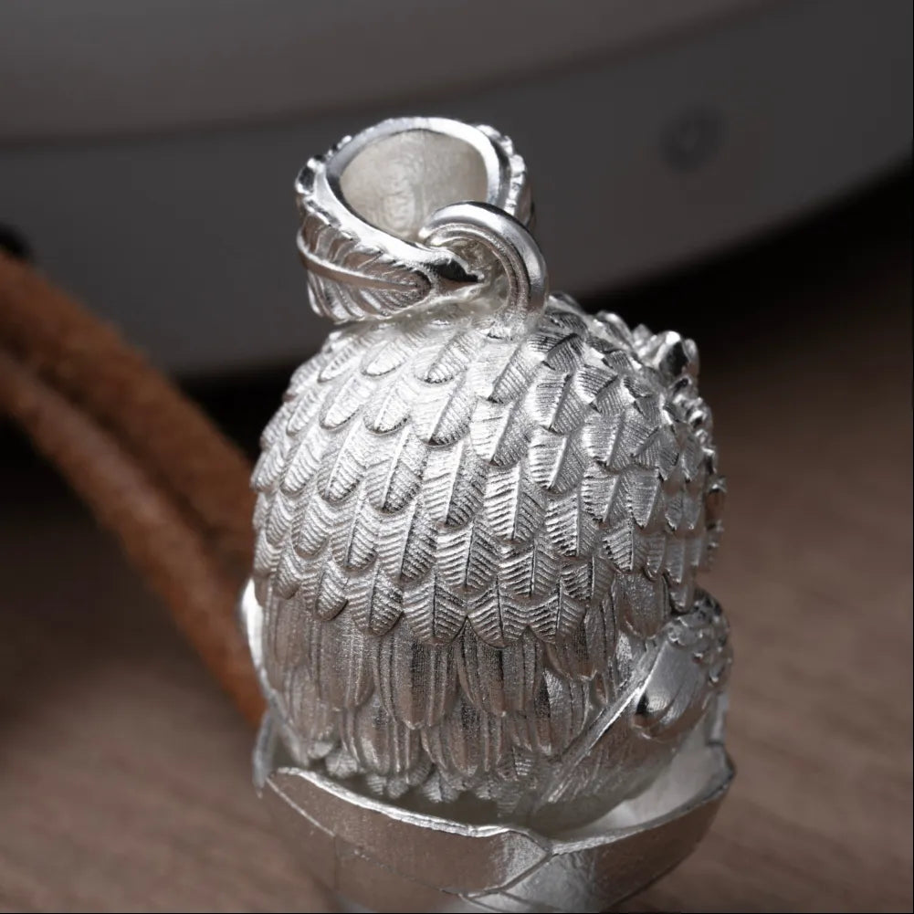 Customized Silver Owl Fidget Pendant 05