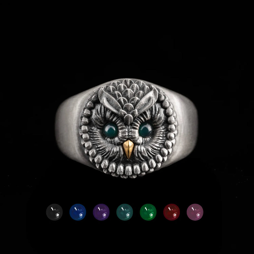 Elegant and Luxurious Pinky Ring Owl Ring COPPERTIST.WU