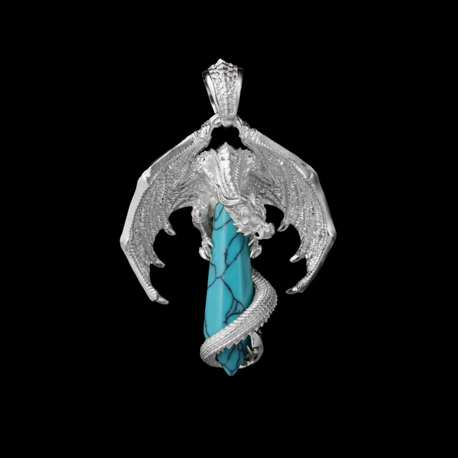 Customized Silver Skybound Dragon Pendant Details 01