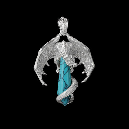 Customized Silver Skybound Dragon Pendant Details 01