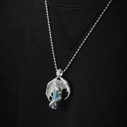 Customized Silver Skybound Dragon Pendant Details 03