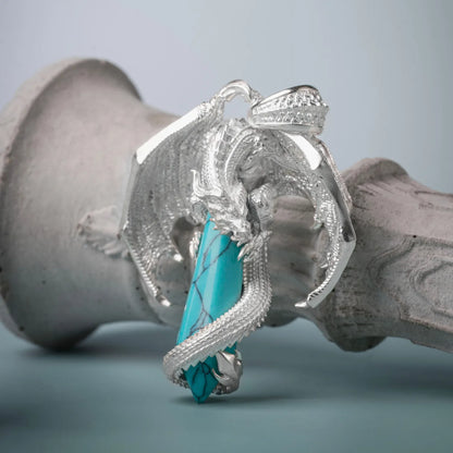 Customized Silver Skybound Dragon Pendant Details 04