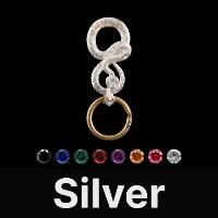 Snake Keychain Silver & Gemstone