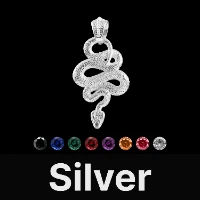 Snake Pendant Silver & Gemstone