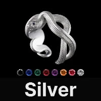 Snake Ring Silver & Gemstone