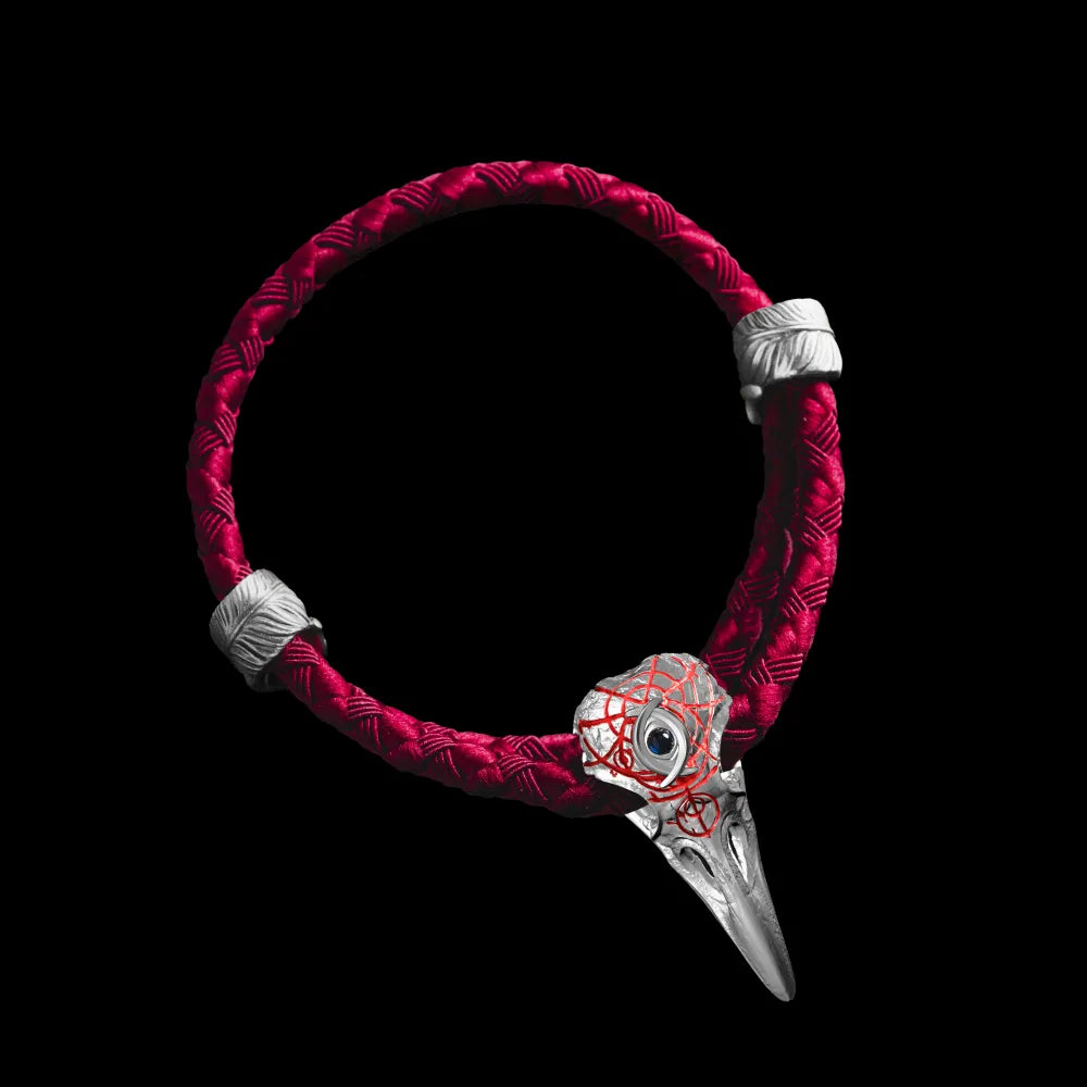 Raven Totem Rope Bracelet with Gemstone And Galaxy Engraving V3 ...