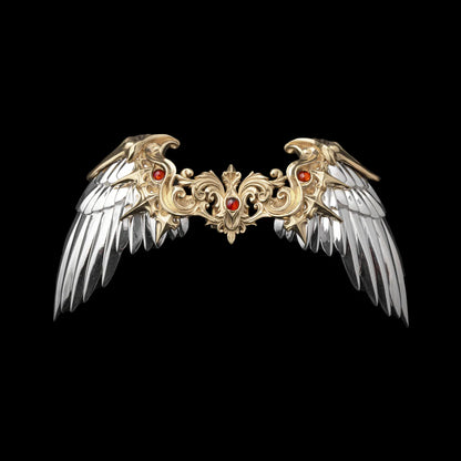 Customized Silver With 14K Gold Heaven_s Mantle Details 01