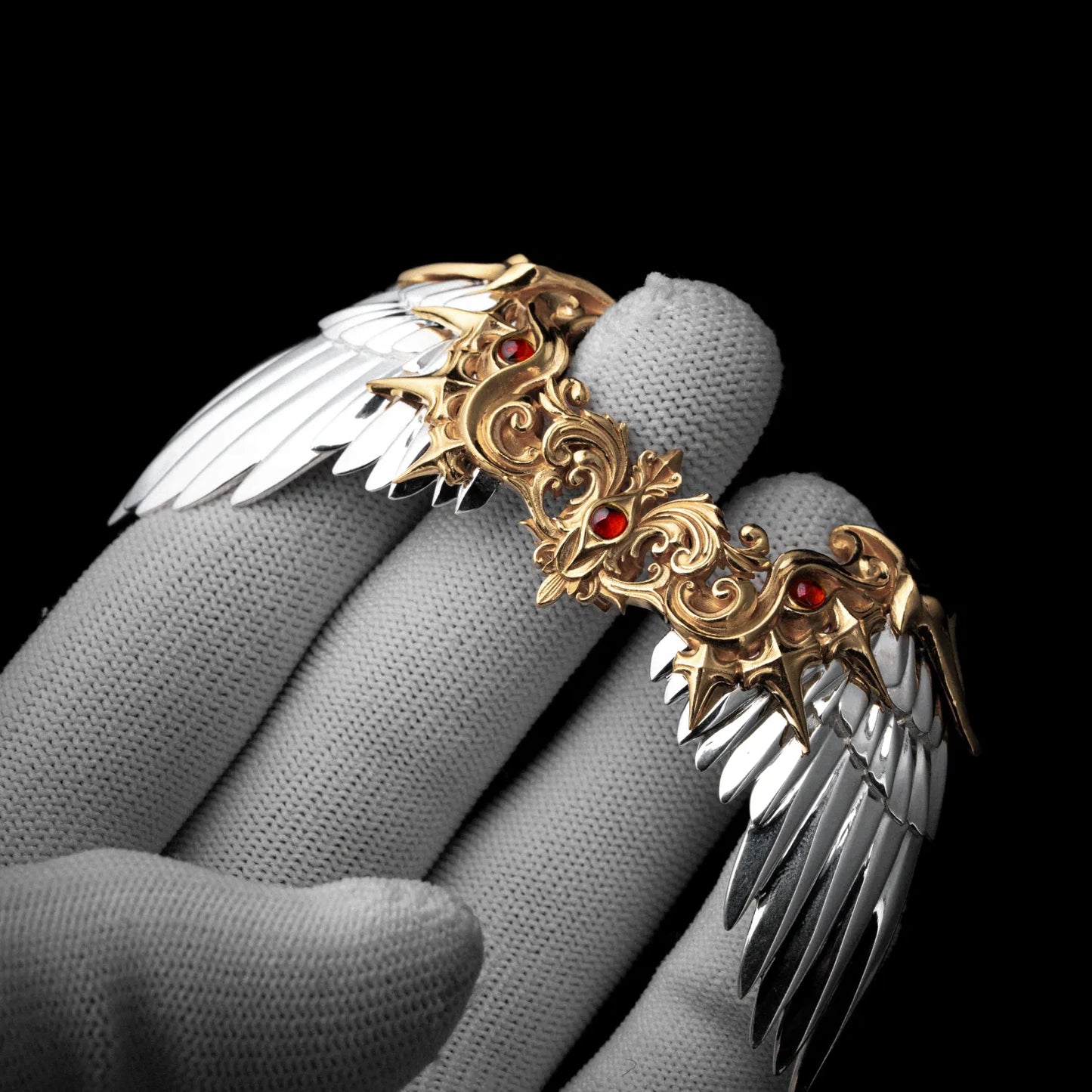 Customized Silver With 14K Gold Heaven_s Mantle Details 04