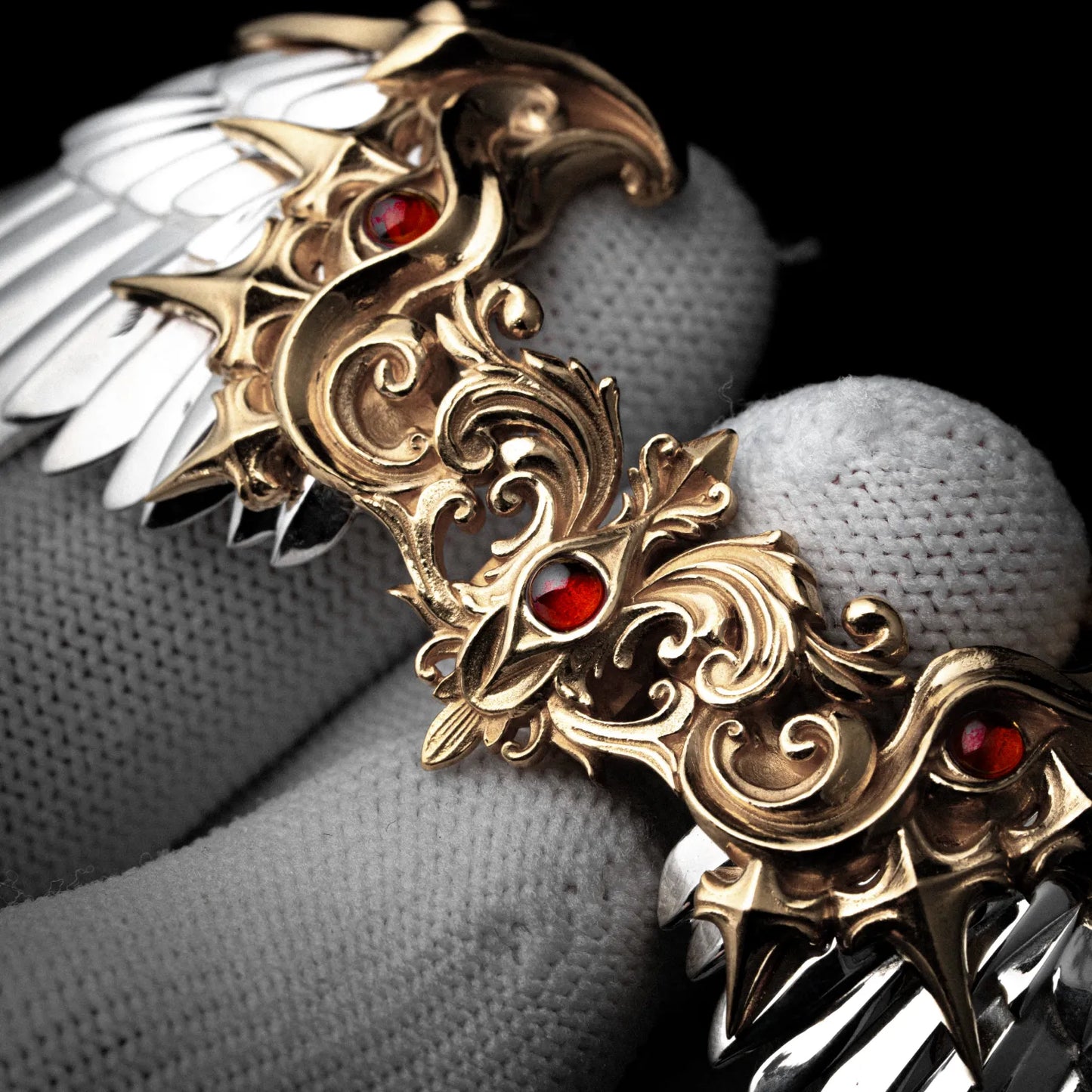 Customized Silver With 14K Gold Heaven_s Mantle Details 05