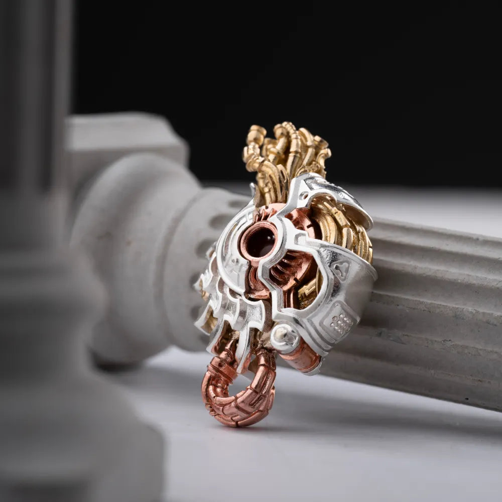 Customized Silver With Brass With Copper Steampunk Nautilus Pendant details 06