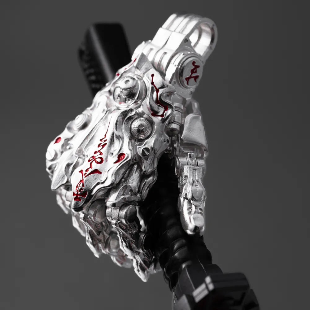 Customized Silver With Cinnabar Taoist Mechanical Hand Pendant Details 03