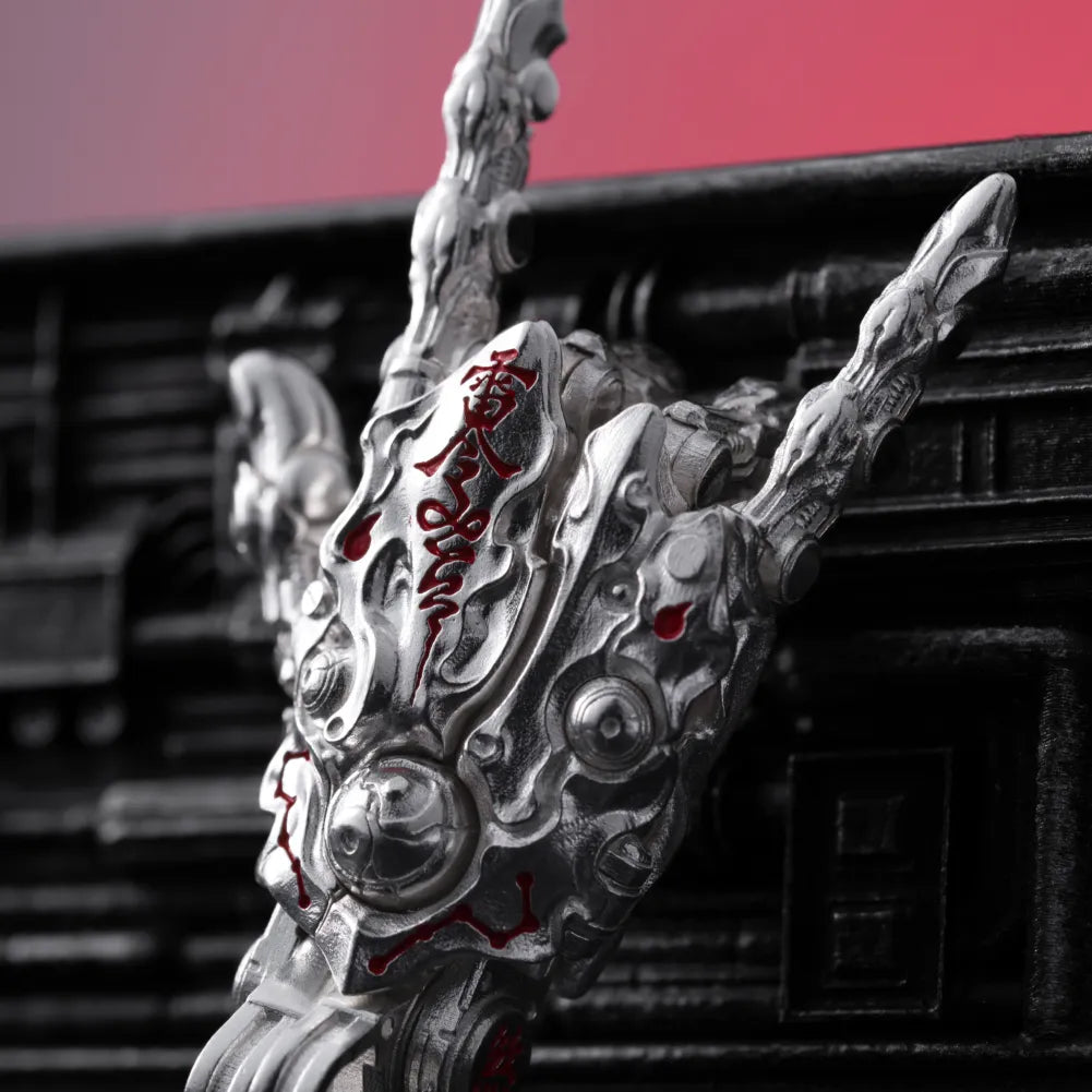 Customized Silver With Cinnabar Taoist Mechanical Hand Pendant Details 06