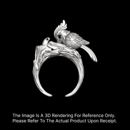 Customized Silver Woodpecker Ring