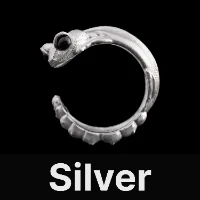 Knob Tail Gecko Ring Silver & Black Agate