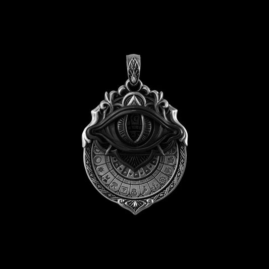 Customized White Bronze & Blackened Tarot Vision Pendant