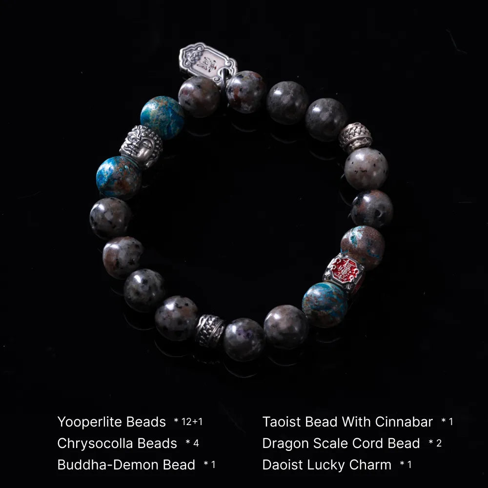 Customized Yooperlite Chrysocolla Mystic Guardian Braceletdetails 01