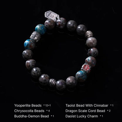 Customized Yooperlite Chrysocolla Mystic Guardian Braceletdetails 01
