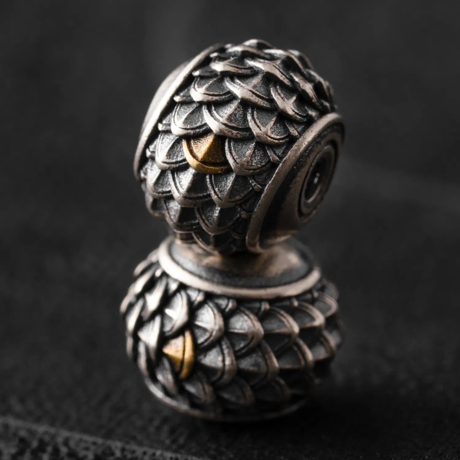 Sterling Silver & Brass Dragon Scale Beads: Hand-Carved Chinese Jewelry ...