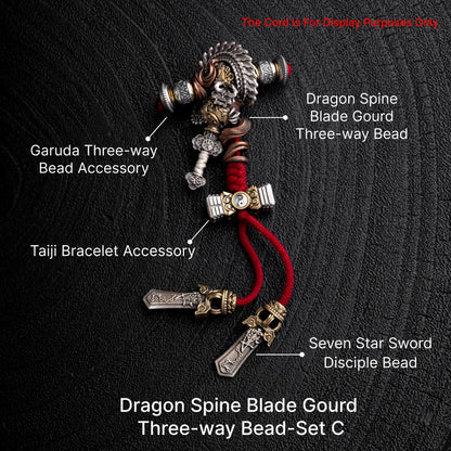 Dragon Spine Blade Gourd Three-way Bead SKU 06