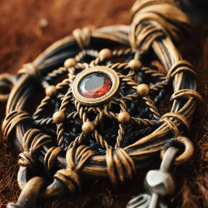 Brass Dreamcatcher Pendant Detail 04