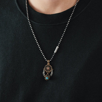 Brass Dreamcatcher Pendant Detail 07