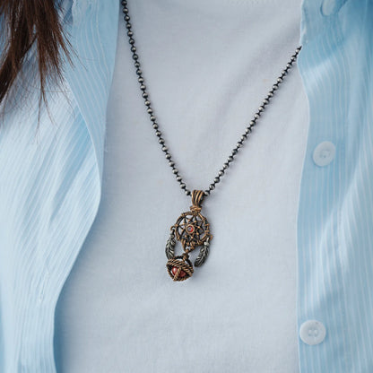 Brass Dreamcatcher Pendant Detail 08