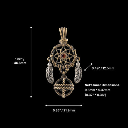 Brass Dreamcatcher Pendant Parameter