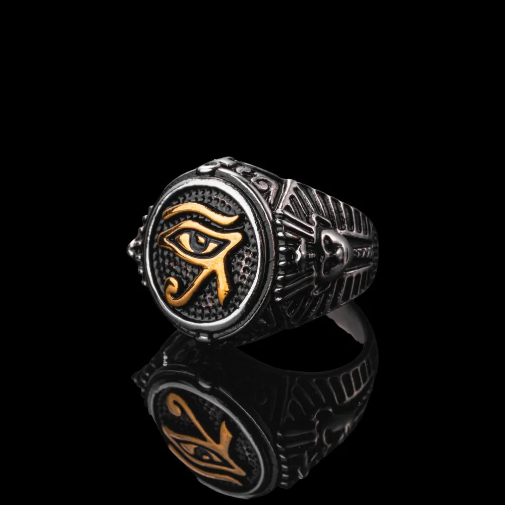 Retro stainless steel Eye of Horus ring inspired by Egypt’s mythology ...
