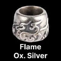 Flame Bead Oxidized Silver