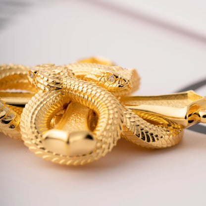 Double Snake Cross Pendant