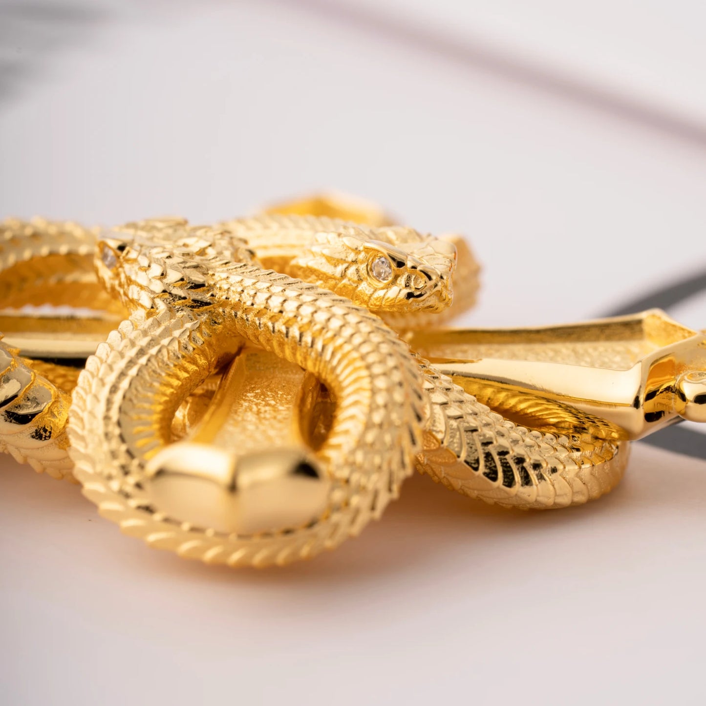 Double Snake Cross Pendant