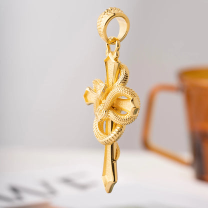 Double Snake Cross Pendant