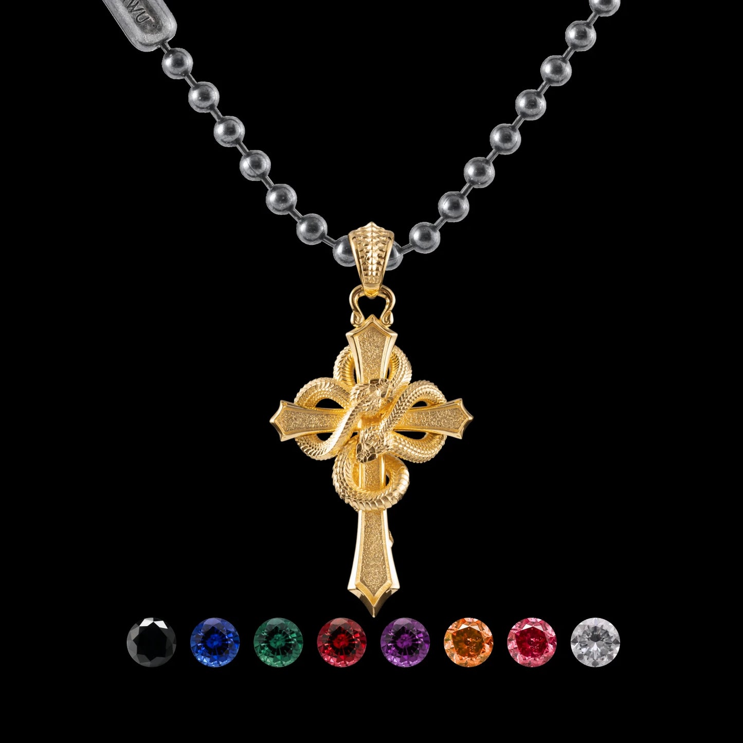 Double Snake Cross Pendant