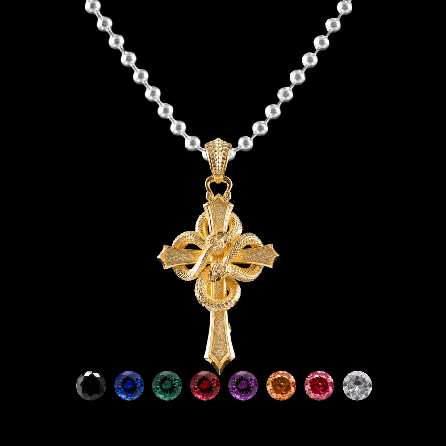 Double Snake Cross Pendant