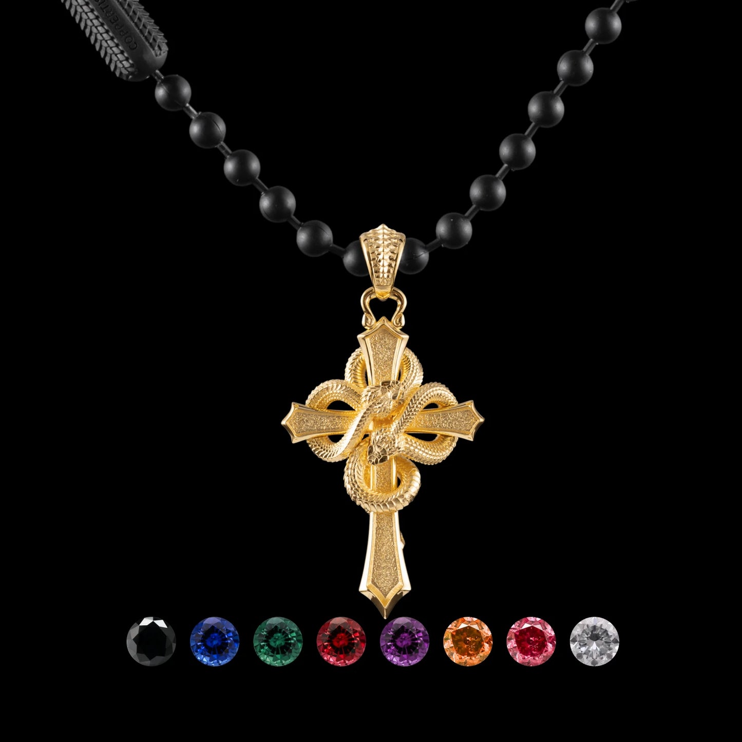 Double Snake Cross Pendant