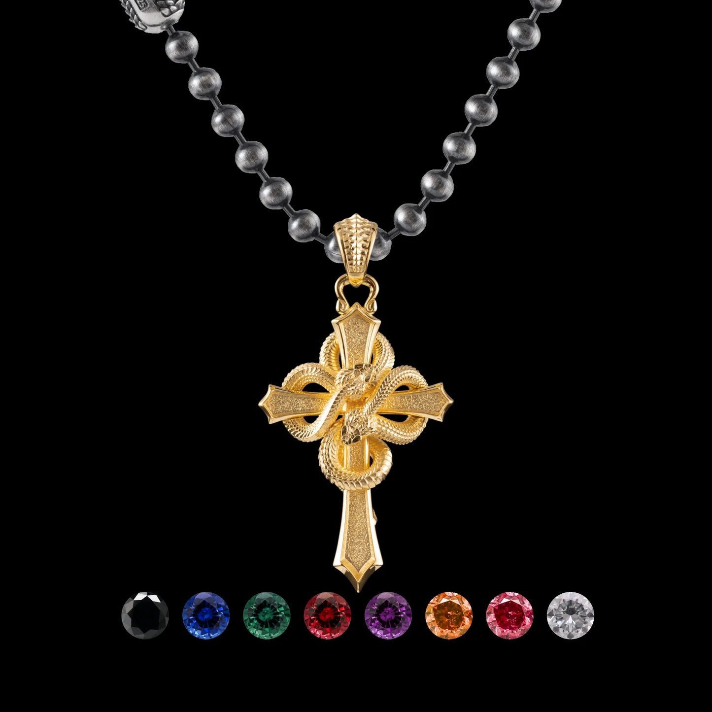 Double Snake Cross Pendant