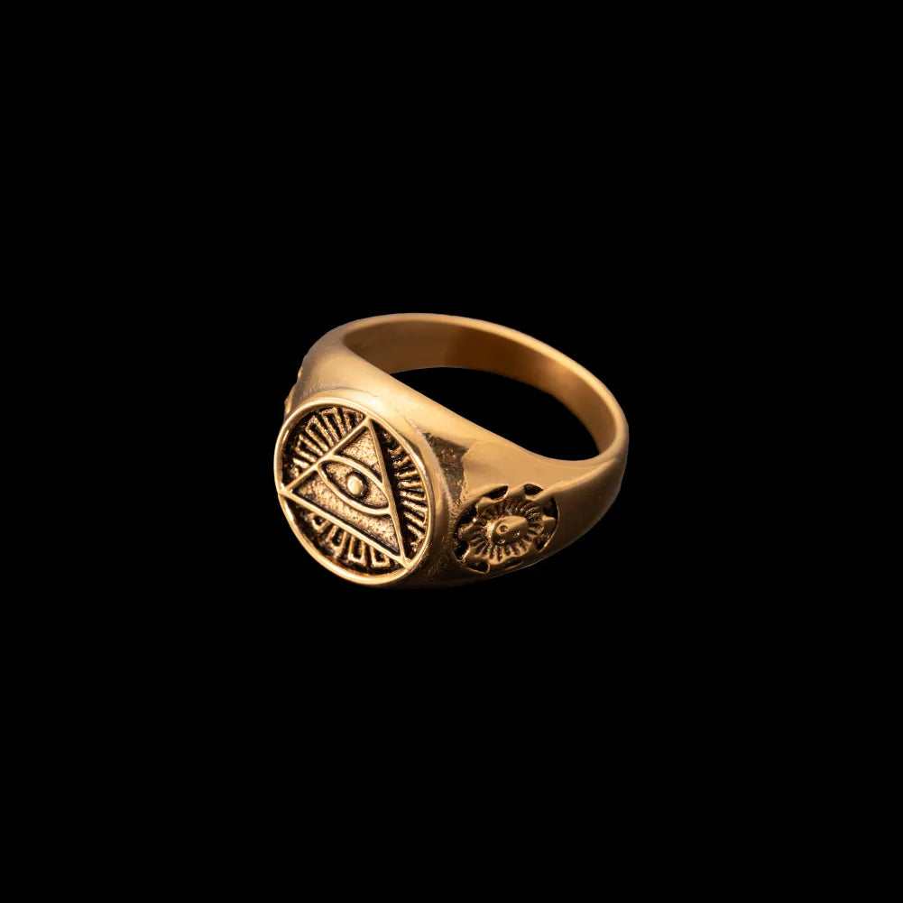 Gold Tone Horus Signet Ring