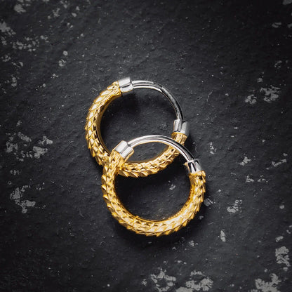 Gold Vermeil Snake Scale Hoop Earrings